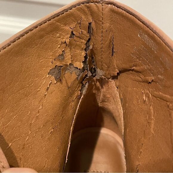 Steve Madden Carusso Tan Peep Toe Lace Up Heeled Bootie Size 8 - Picture 12 of 14